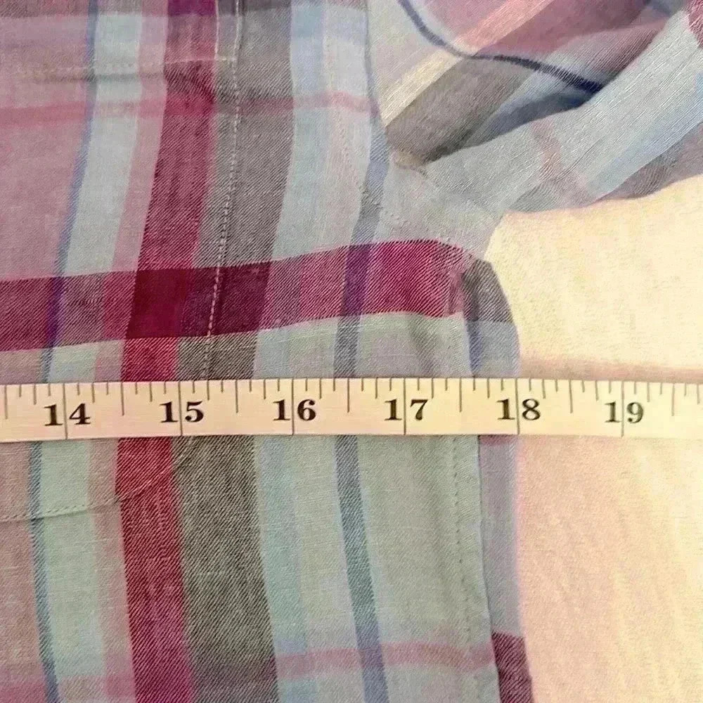 NWT Vineyard Vines 100% Linen Long Sleeve Button Down Plaid Shirt Men’s Size XS - Picture 11 of 13